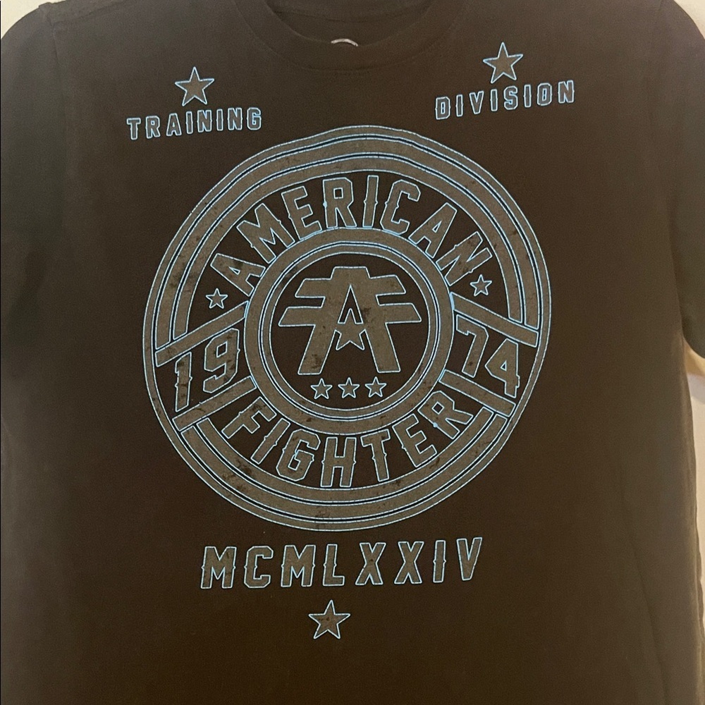 Youth XL American Fighter Black Graphic T-Shirt - Picture 4 of 5
